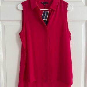 Adrianna Papell Pink Notched Collar Blouse